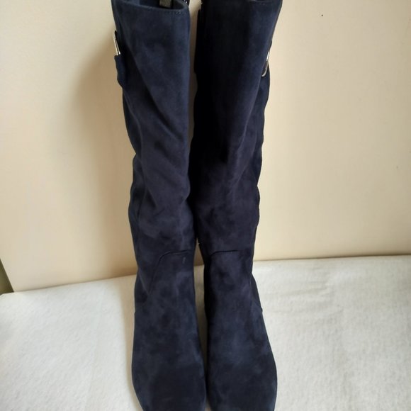 Impo Gelsey Wedge Boot - Wide Calf - Midnight Blue New in the box NWOT - Picture 4 of 5
